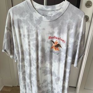 Never Worn - Budweiser Tie-Dye White Cotton T-Shirt